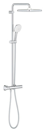 Grohe Tempesta Cosmopolitan System 250 Kare Duvara Monte Termostatik Bataryalı Duş Kolonu, Krom-Beyaz - GROHE 26689001