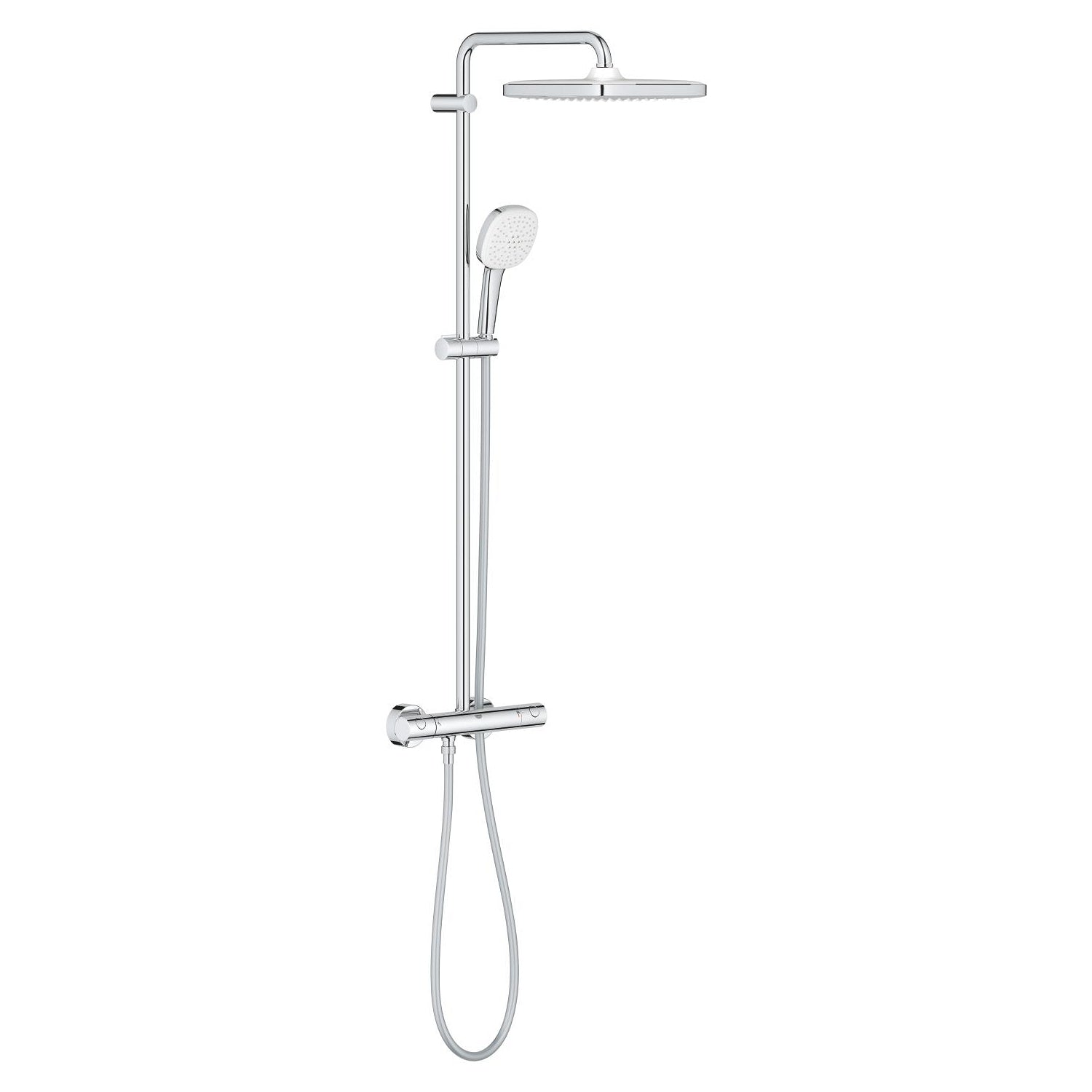 Grohe Tempesta Cosmopolitan System 250 Kare Duvara Monte Termostatik Bataryalı Duş Kolonu, Krom-Beyaz - alternatif görünüm - GROHE 26689001