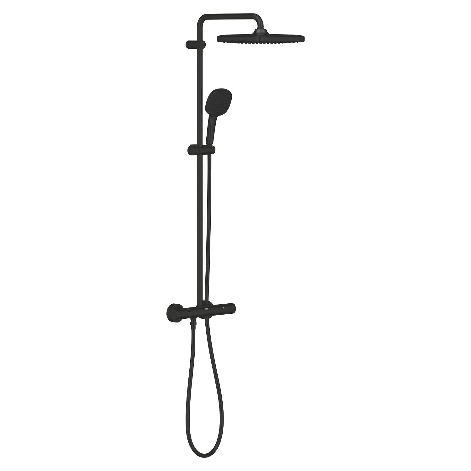 Grohe Tempesta System 250 Kare Duvara Monte Termostatik Bataryalı Duş Kolonu, Mat Siyah - alternatif görünüm - GROHE 266892431