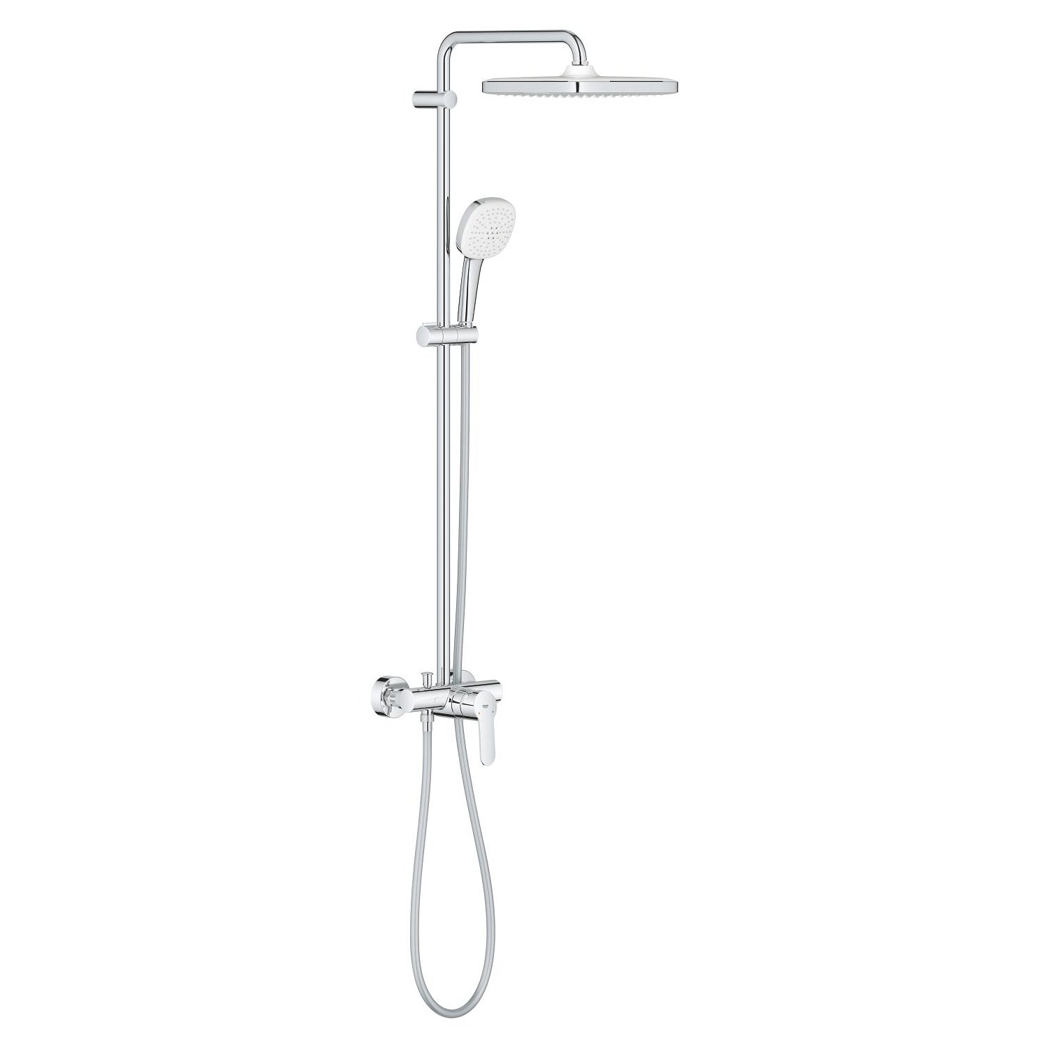 Grohe Tempesta System 250 Cube Kare Tepe Duşlu Duvara Monte Duş Bataryalı Duş Kolonu, Krom-Beyaz - alternatif görünüm - GROHE 26692001