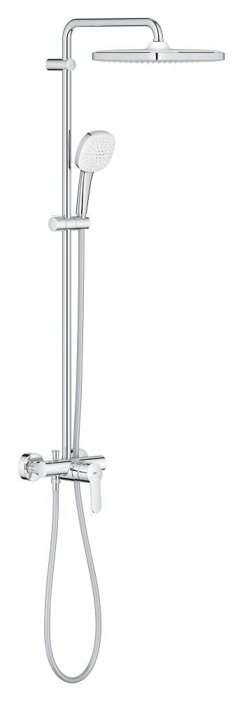 Grohe Tempesta System 250 Cube Kare Tepe Duşlu Duvara Monte Duş Bataryalı Duş Kolonu, Krom-Beyaz - GROHE 26692001