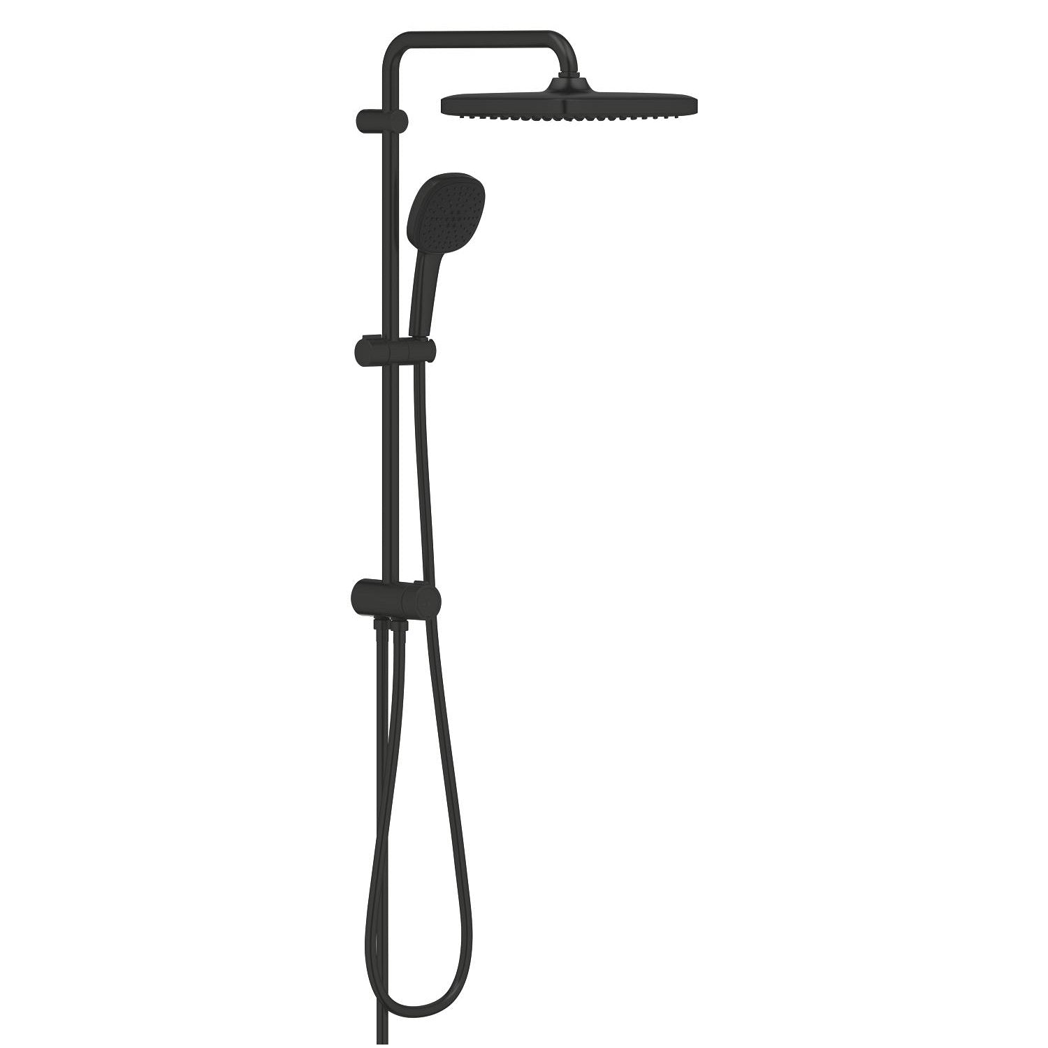 Grohe Tempesta System 250 Cube Kare Duş Başlıklı Duvara Monte Duş Sistemi, Yön Değiştiricili, Mat Siyah - alternatif görünüm - GROHE 269762431