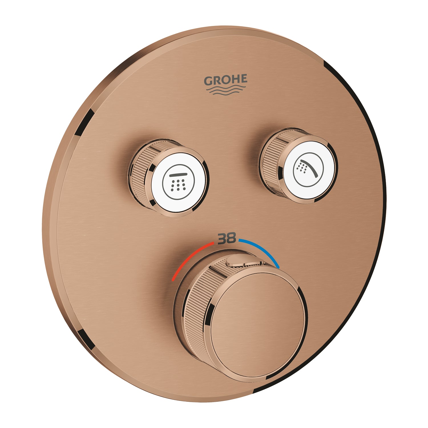 Grohe Grohtherm SmartControl Çift Valfli Akış Kontrollü, Ankastre Termostatik Banyo Bataryası (Sıva Üstü Grubu), Fırçalı Bakır - alternatif görünüm - GROHE 29119DL0
