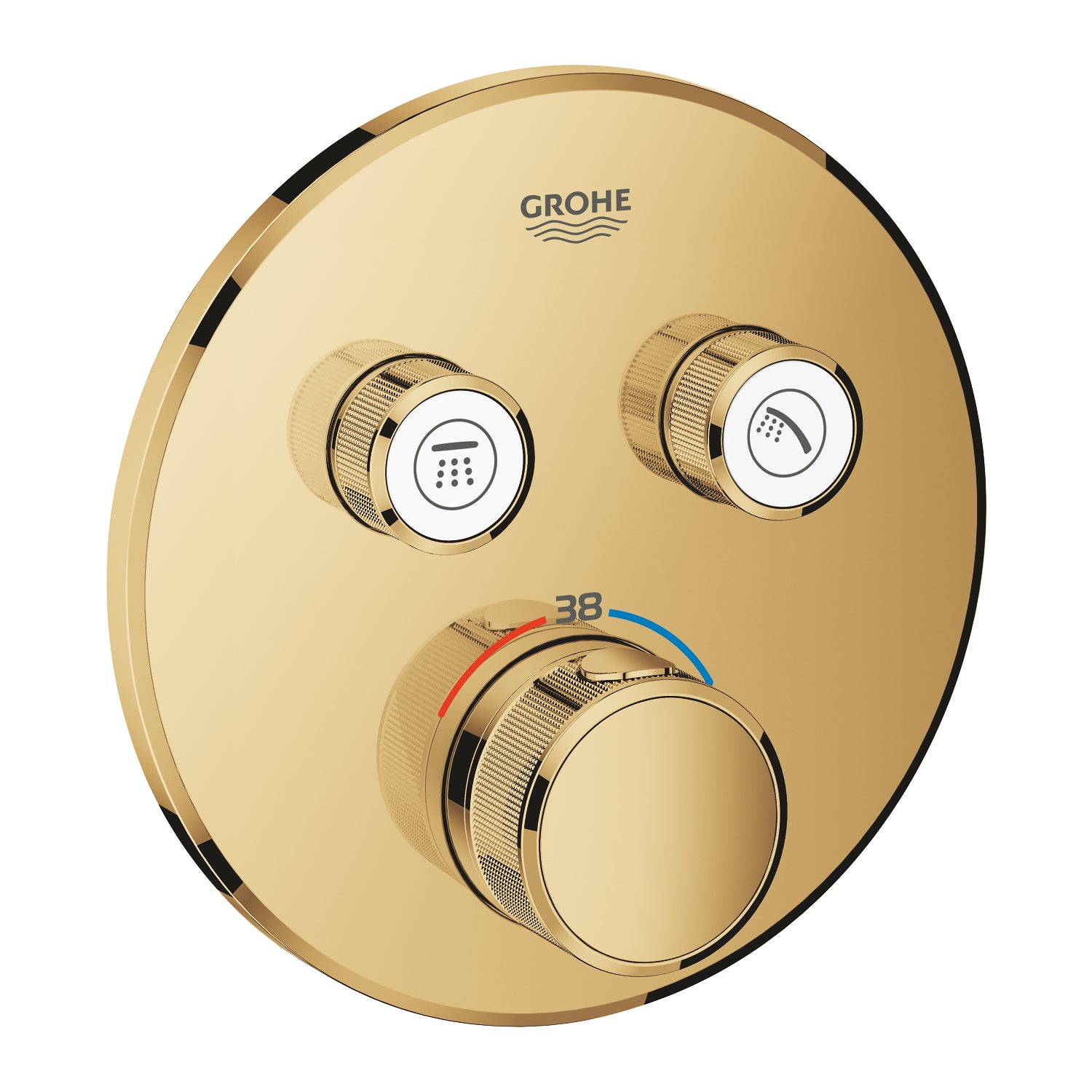 Grohe Grohtherm SmartControl Ankastre Termostatik Banyo Bataryası, Çift Valfli Akış Kontrollü (Sıva Üstü Grubu), Altın - alternatif görünüm - GROHE 29119GL0