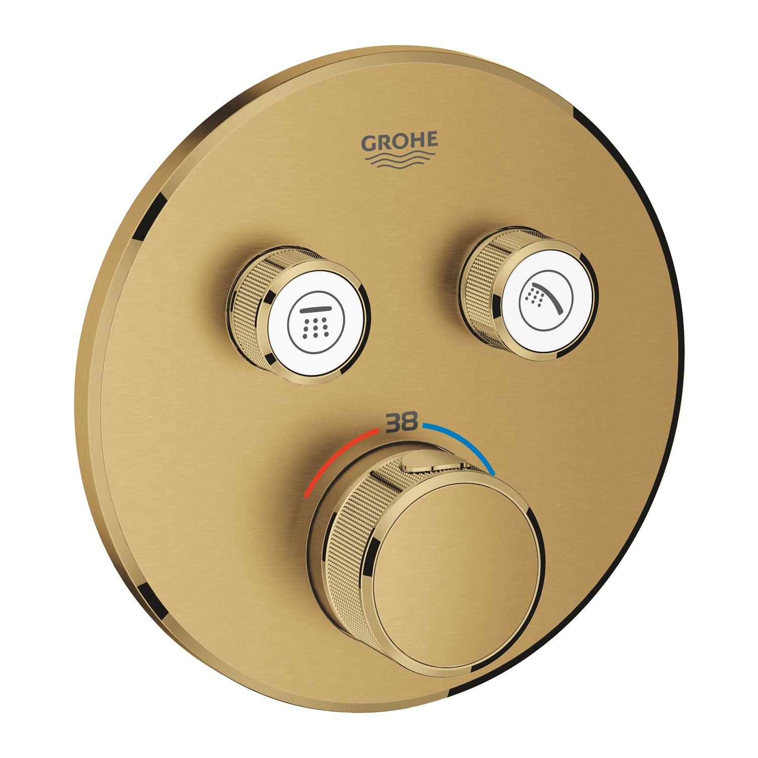 Grohe Grohtherm SmartControl Ankastre Termostatik Banyo Bataryası, Çift Valfli Akış Kontrollü (Sıva Üstü Grubu), Fırçalı Altın - alternatif görünüm - GROHE 29119GN0