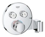 Grohe Grohtherm Çift Valfli Akış Kontrollü, Ankastre Termostatik Banyo Bataryası (Sıva Üstü Grubu), El Duşu Askılı - GROHE 29120000