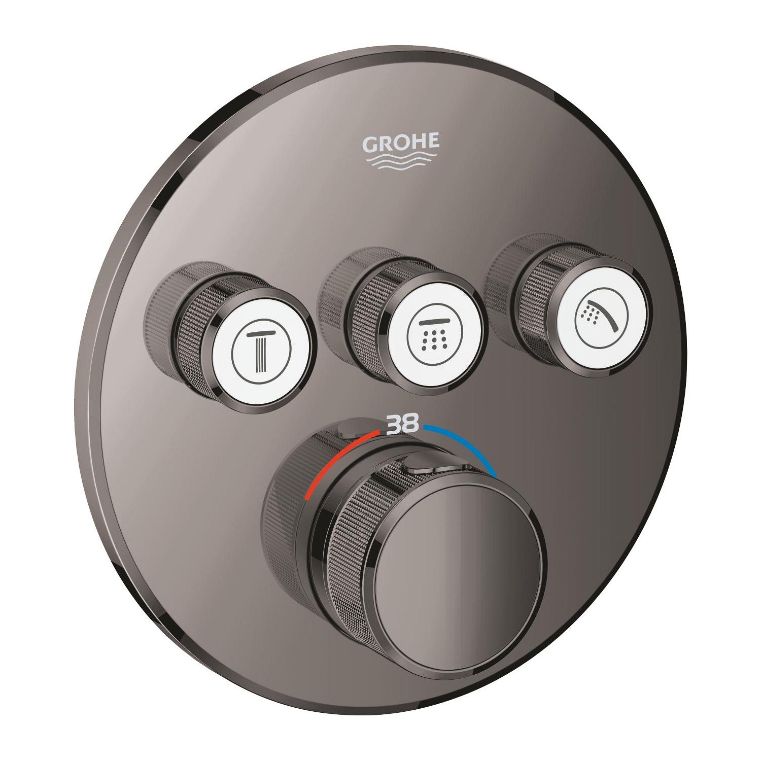 Grohe Grohtherm SmartControl Ankastre Termostatik Banyo/Duş Bataryası (Sıva Üstü Grubu), 3 Yollu, Sert Grafit - alternatif görünüm - GROHE 29121A00