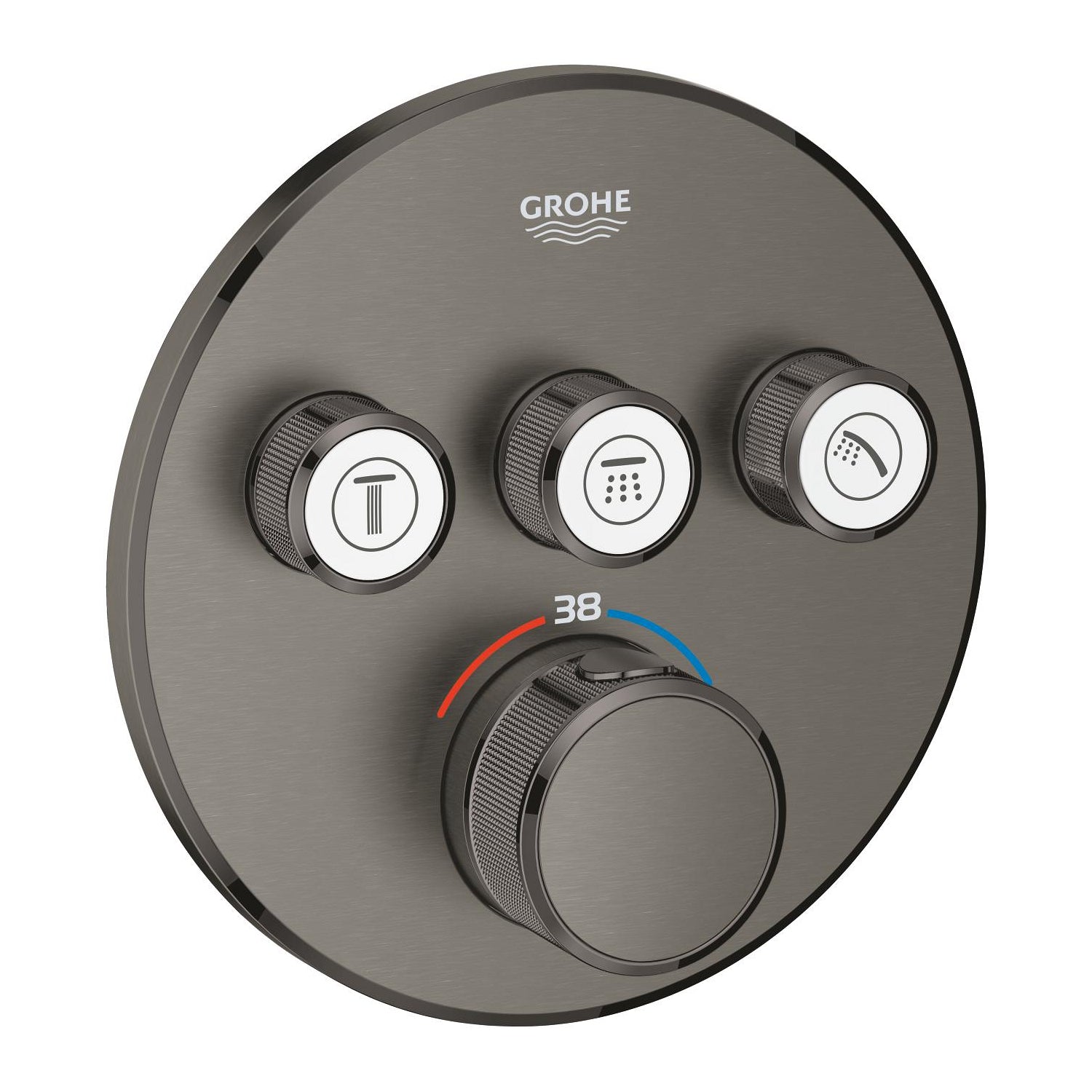 Grohe Grohtherm SmartControl Ankastre Termostatik Banyo/Duş Bataryası (Sıva Üstü Grubu), 3 Yollu, Fırçalı Sert Grafit - alternatif görünüm - GROHE 29121AL0