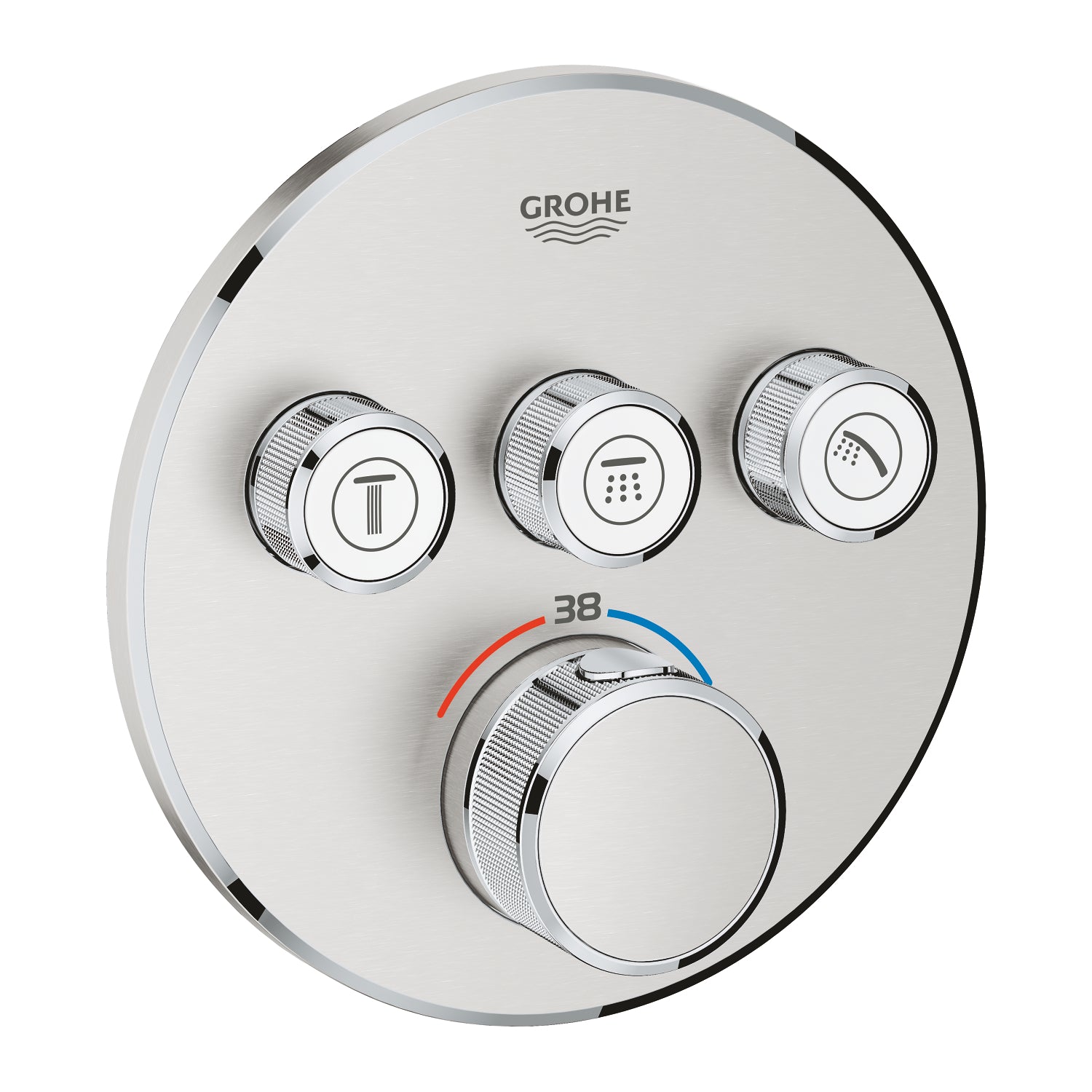Grohe Grohtherm SmartControl Ankastre Termostatik Banyo/Duş Bataryası (Sıva Üstü Grubu), 3 Yollu, Paslanmaz Çelik - alternatif görünüm - GROHE 29121DC0
