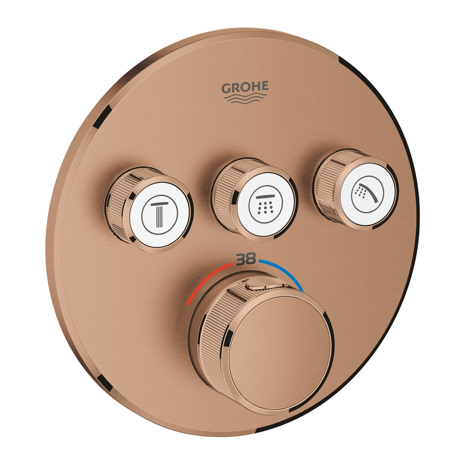 Grohe Grohtherm SmartControl Ankastre Termostatik Banyo/Duş Bataryası (Sıva Üstü Grubu), 3 Yollu, Fırçalı Bakır - alternatif görünüm - GROHE 29121DL0