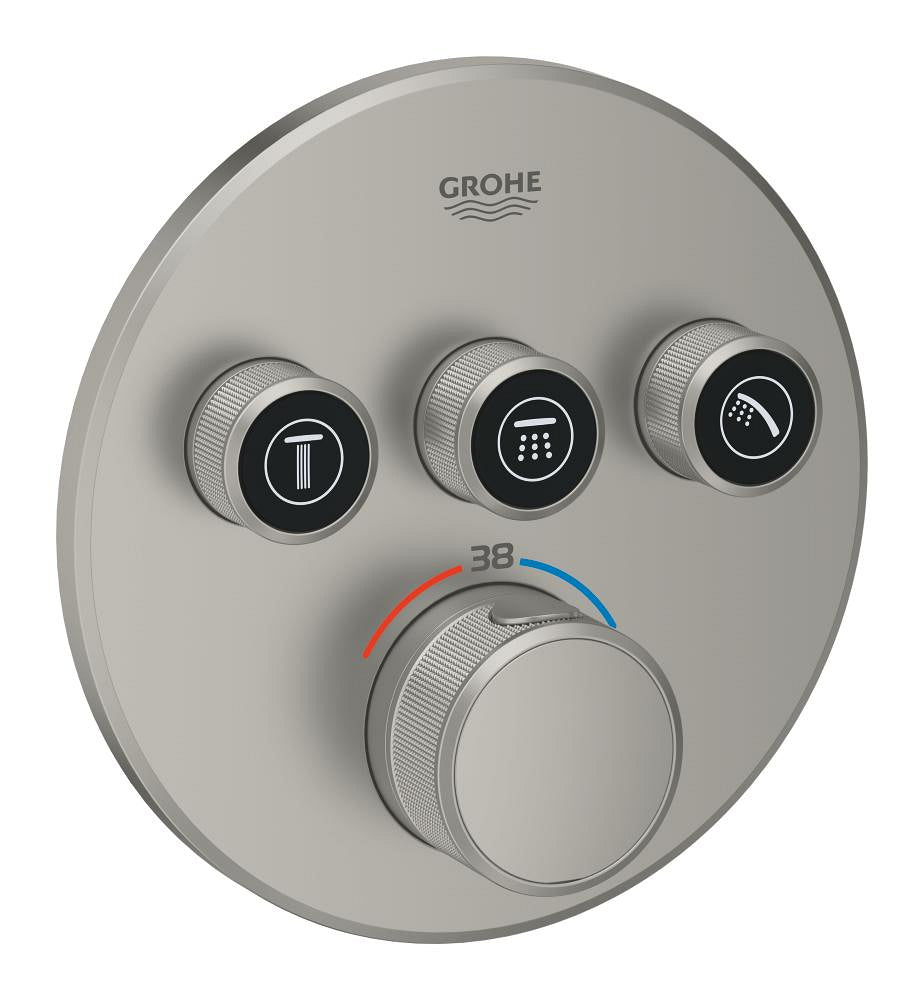 Grohe Grohtherm  Smart Control Üç Valfli Akış Kontrollü, Ankastre Termostatik Duş Bataryası - 29121MS0 - GROHE 29121MS0