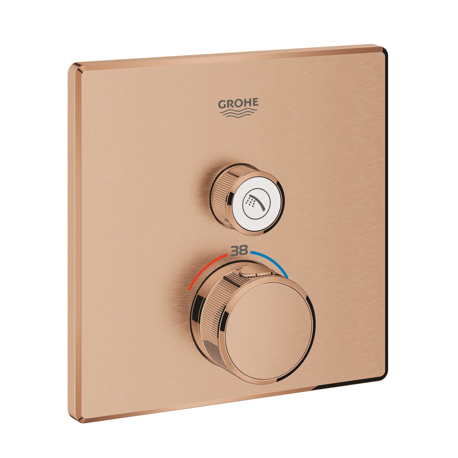 Grohe Grohtherm SmartControl Akış Kontrollü Ankastre Termostatik Duş Bataryası (Tek Yollu, Sıva Üstü Grubu), Fırçalı Bakır - alternatif görünüm - GROHE 29123DL0