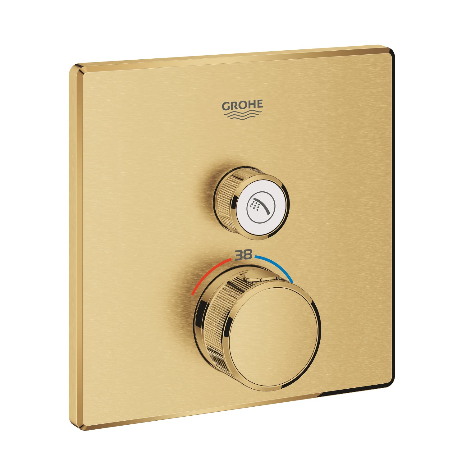 Grohe Grohtherm SmartControl Akış Kontrollü Ankastre Termostatik Duş Bataryası (Tek Yollu, Sıva Üstü Grubu), Fırçalı Altın - alternatif görünüm - GROHE 29123GN0