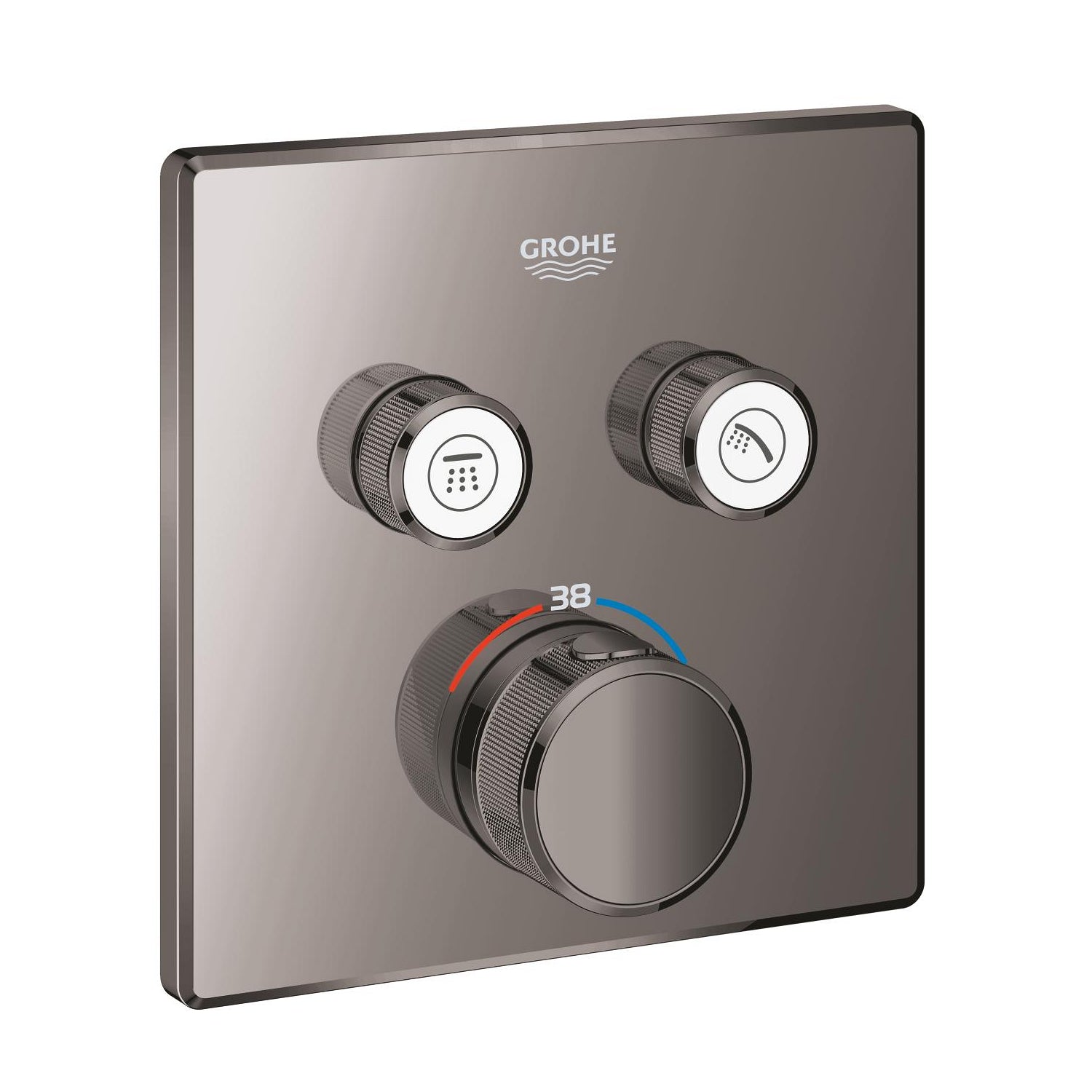 Grohe Grohtherm SmartControl Akış Kontrollü Ankastre Termostatik Banyo Bataryası (2 Yollu, Sıva Üstü Grubu), Sert Grafit - alternatif görünüm - GROHE 29124A00