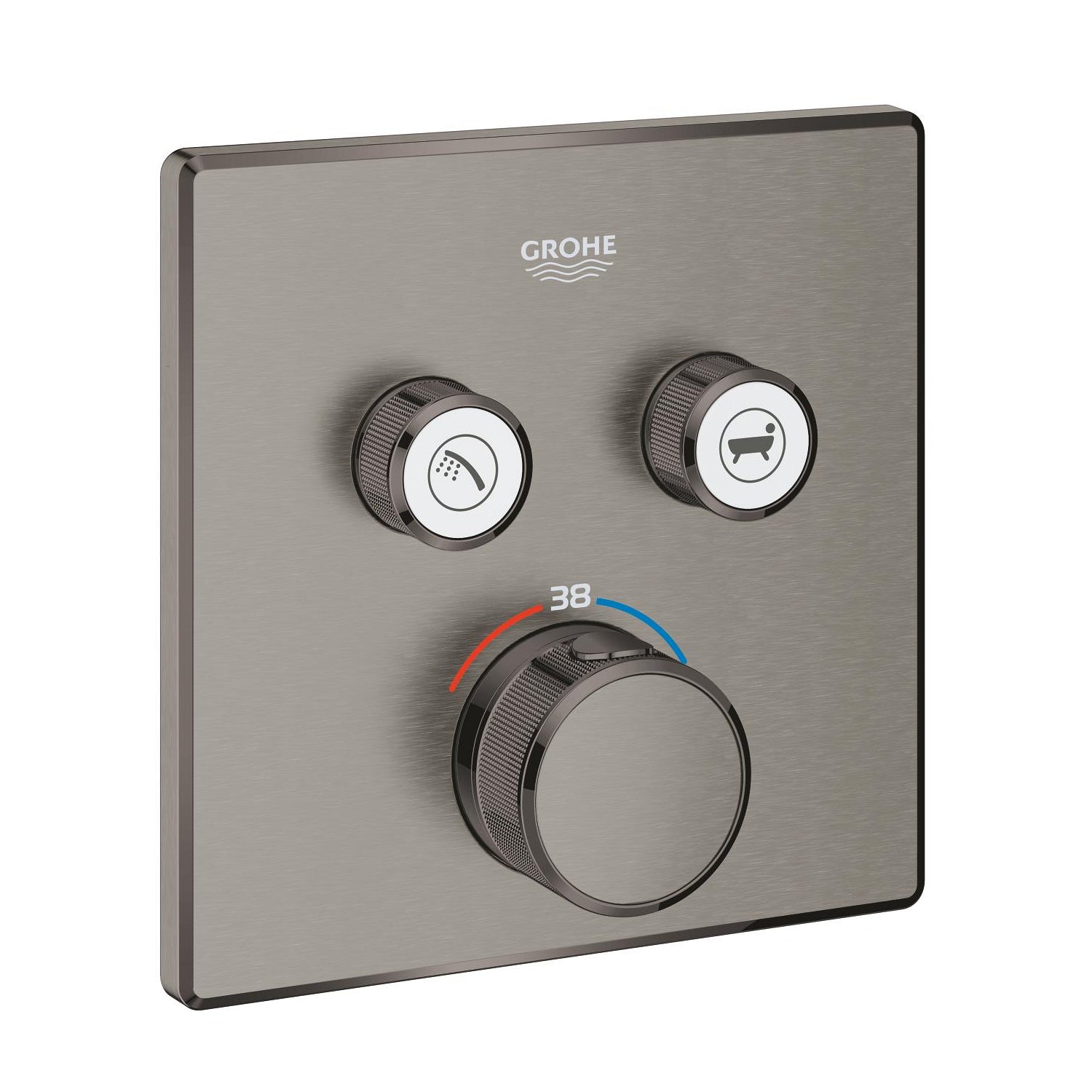 Grohe Grohtherm SmartControl Akış Kontrollü Ankastre Termostatik Banyo Bataryası (2 Yollu, Sıva Üstü Grubu), Fırçalı Sert Grafit - alternatif görünüm - GROHE 29124AL0