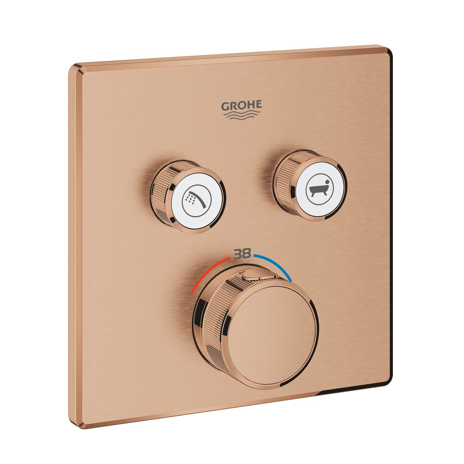 Grohe Grohtherm SmartControl Akış Kontrollü Ankastre Termostatik Banyo Bataryası (2 Yollu, Sıva Üstü Grubu), Fırçalı Bakır - alternatif görünüm - GROHE 29124DL0