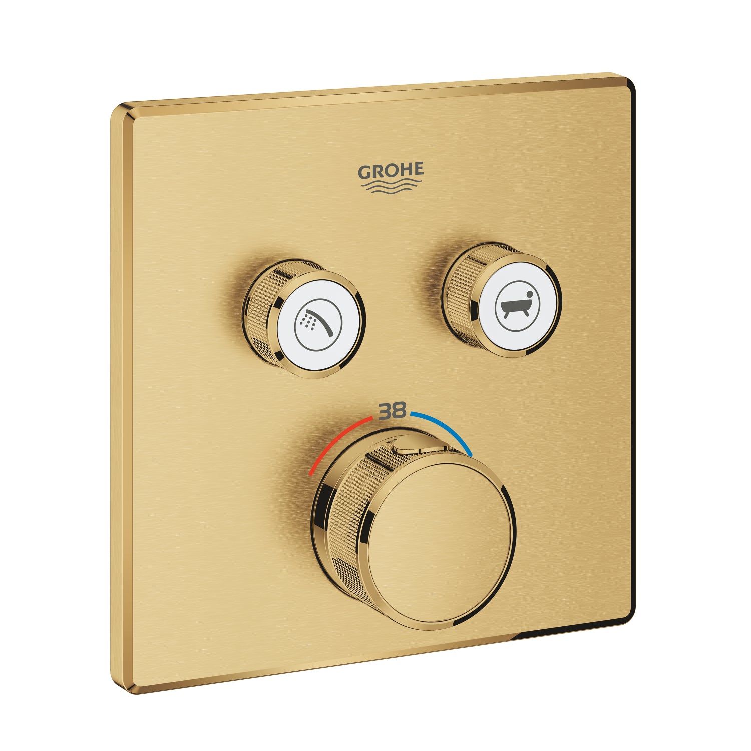 Grohe Grohtherm SmartControl Akış Kontrollü Ankastre Termostatik Banyo Bataryası (2 Yollu, Sıva Üstü Grubu), Fırçalı Altın - alternatif görünüm - GROHE 29124GN0
