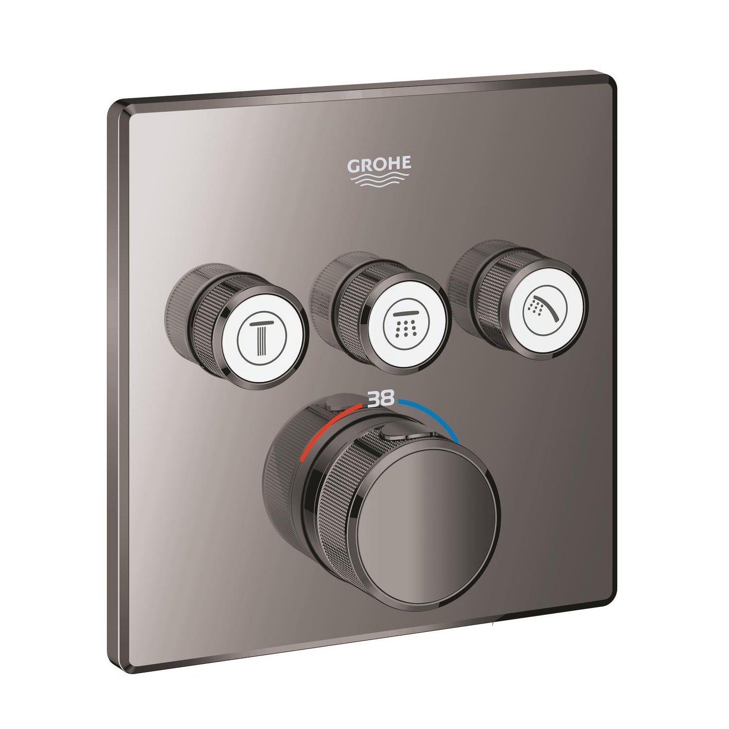 Grohe Grohtherm SmartControl Akış Kontrollü Ankastre Termostatik Banyo Bataryası (3 Yollu, Sıva Üstü Grubu), Sert Grafit - alternatif görünüm - GROHE 29126A00