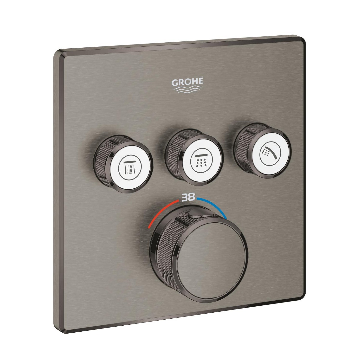 Grohe Grohtherm SmartControl Akış Kontrollü Ankastre Termostatik Banyo Bataryası (3 Yollu, Sıva Üstü Grubu), Fırçalı Sert Grafit - alternatif görünüm - GROHE 29126AL0
