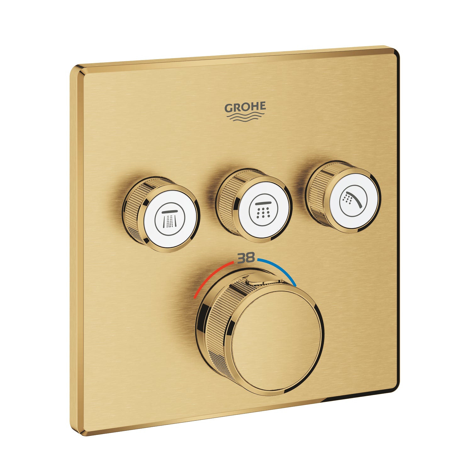Grohe Grohtherm SmartControl Akış Kontrollü Ankastre Termostatik Banyo Bataryası (3 Yollu, Sıva Üstü Grubu), Fırçalı Altın - alternatif görünüm - GROHE 29126GN0