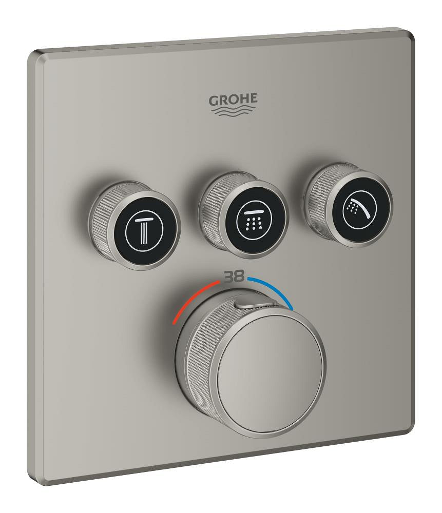 Grohe Grohtherm  Smart Control Üç Valfli Akış Kontrollü, Ankastre Termostatik Duş Bataryası - 29126MS0 - GROHE 29126MS0