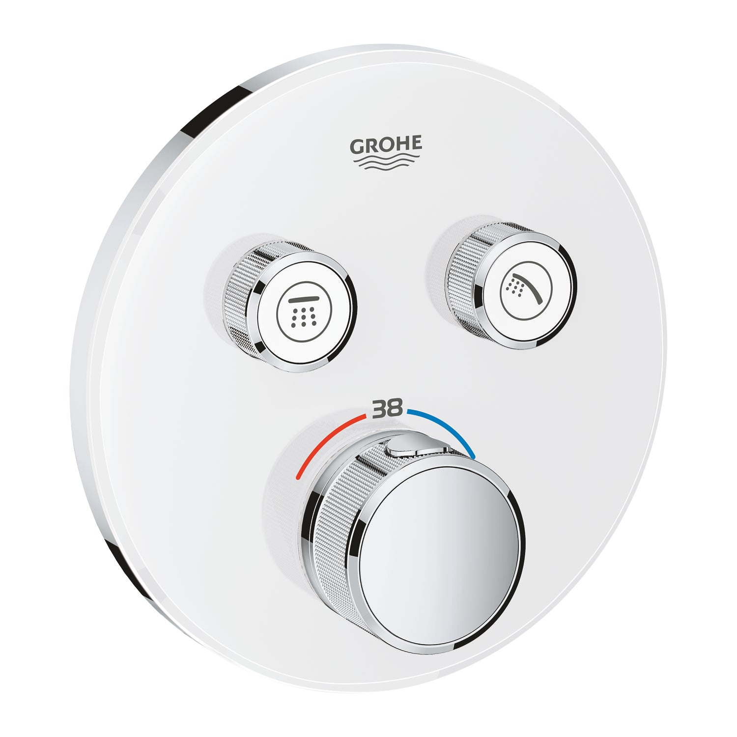Grohe Grohtherm Çift valfli Akış kontrollü, Ankastre Termostatik Banyo Bataryası, Beyaz (Sıva Üstü Grubu) - alternatif görünüm - GROHE 29151LS0