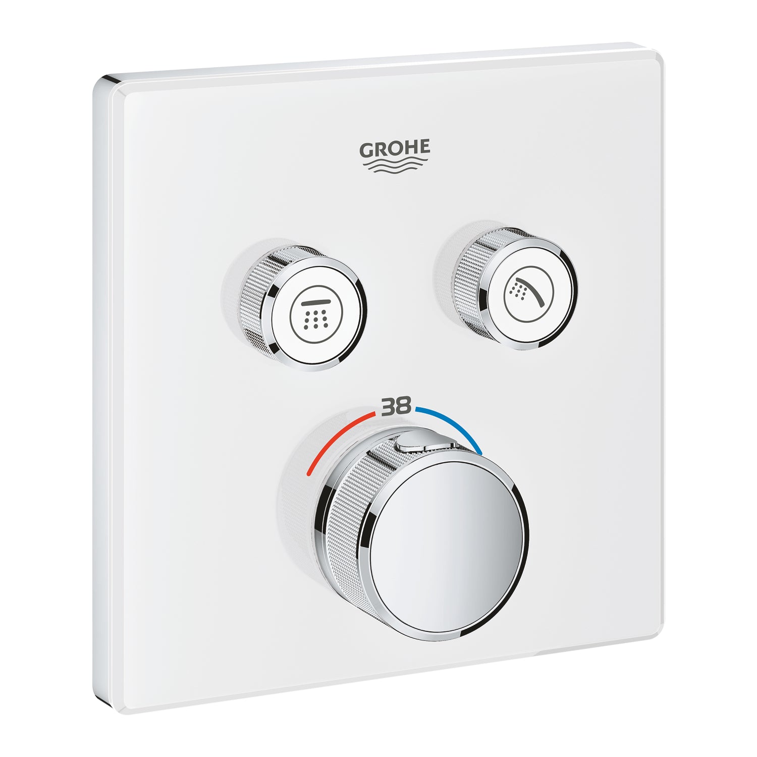 Grohe Grohtherm SmartControl Çift Valfli Akış Kontrollü, Ankastre Termostatik Duş Bataryası (Sıva Üstü Grubu), Ay Beyazı - alternatif görünüm - GROHE 29156LS0