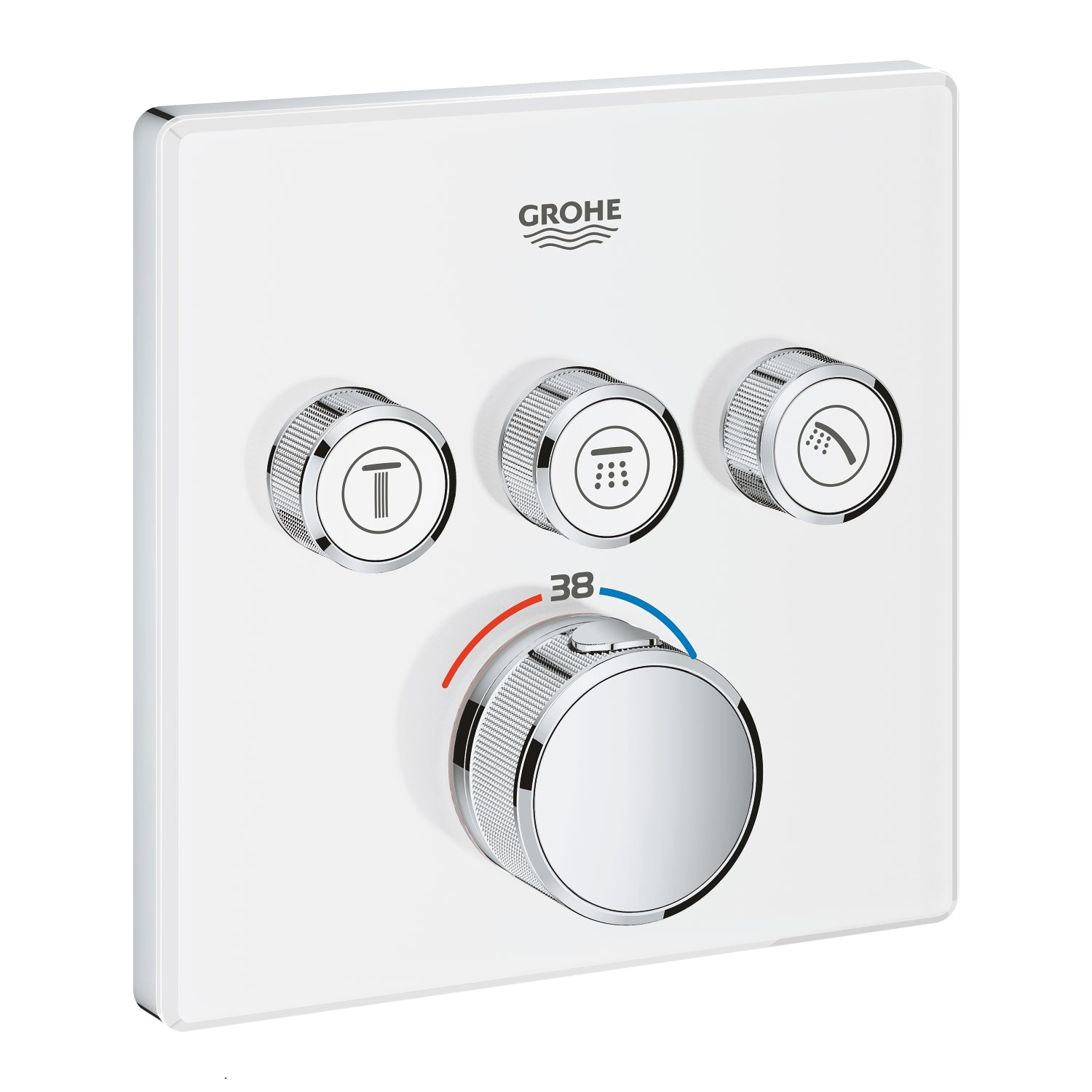 Grohe Grohtherm SmartControl Üç Valfli Akış Kontrollü, Ankastre Termostatik Duş Bataryası (Sıva Üstü Grubu), Ay Beyazı - alternatif görünüm - GROHE 29157LS0