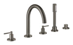 Grohe Atrio 5 Delikli Ankastre Küvet Bataryası (Sıva Üstü Grubu), Fırçalı Sert Grafit - GROHE 29407AL0
