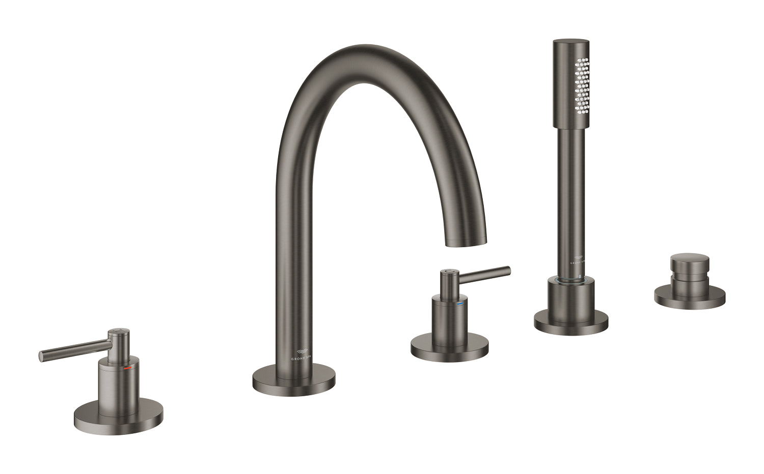 Grohe Atrio 5 Delikli Ankastre Küvet Bataryası (Sıva Üstü Grubu), Fırçalı Sert Grafit - GROHE 29407AL0