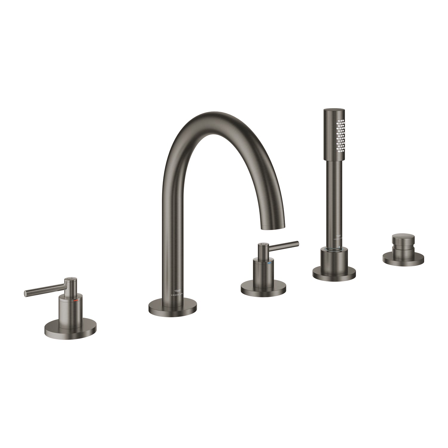 Grohe Atrio 5 Delikli Ankastre Küvet Bataryası (Sıva Üstü Grubu), Fırçalı Sert Grafit - alternatif görünüm - GROHE 29407AL0