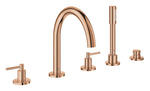 Grohe Atrio 5 Delikli Ankastre Küvet Bataryası (Sıva Üstü Grubu), Bakır - GROHE 29407DA0