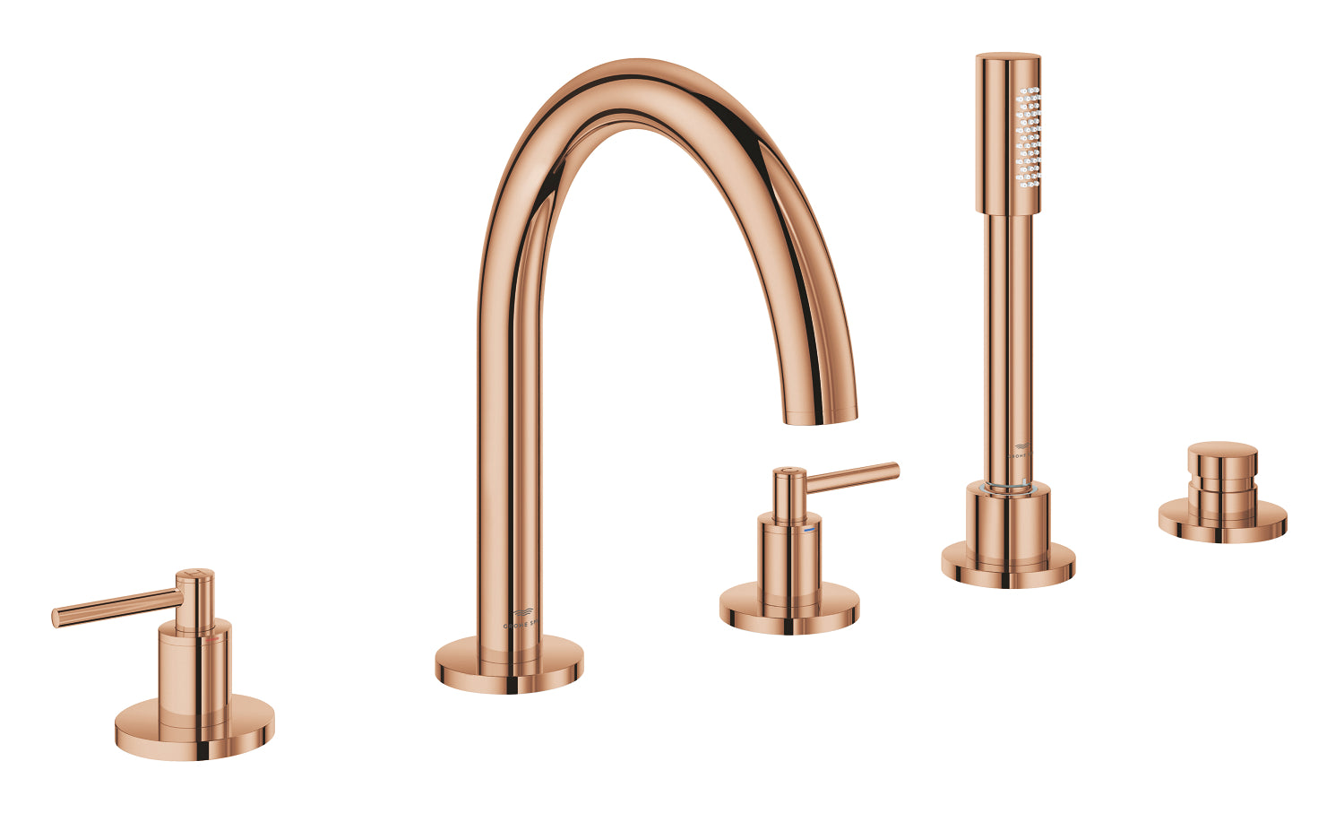 Grohe Atrio 5 Delikli Ankastre Küvet Bataryası (Sıva Üstü Grubu), Bakır - GROHE 29407DA0
