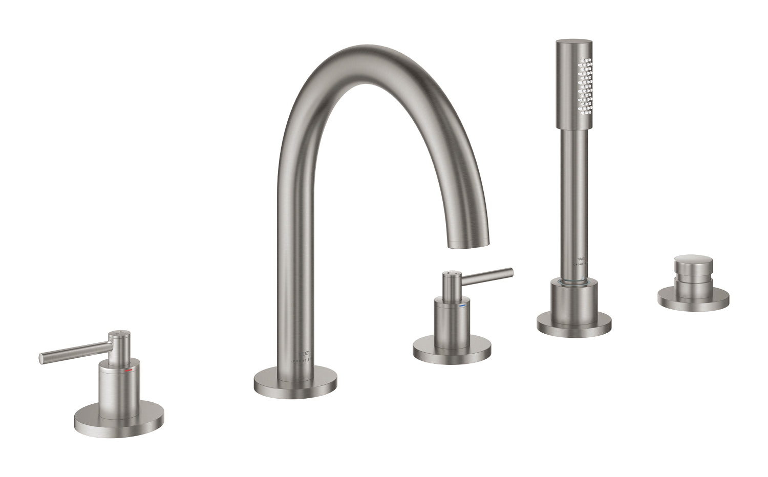 Grohe Atrio 5 Delikli Ankastre Küvet Bataryası (Sıva Üstü Grubu), Paslanmaz Çelik - GROHE 29407DC0