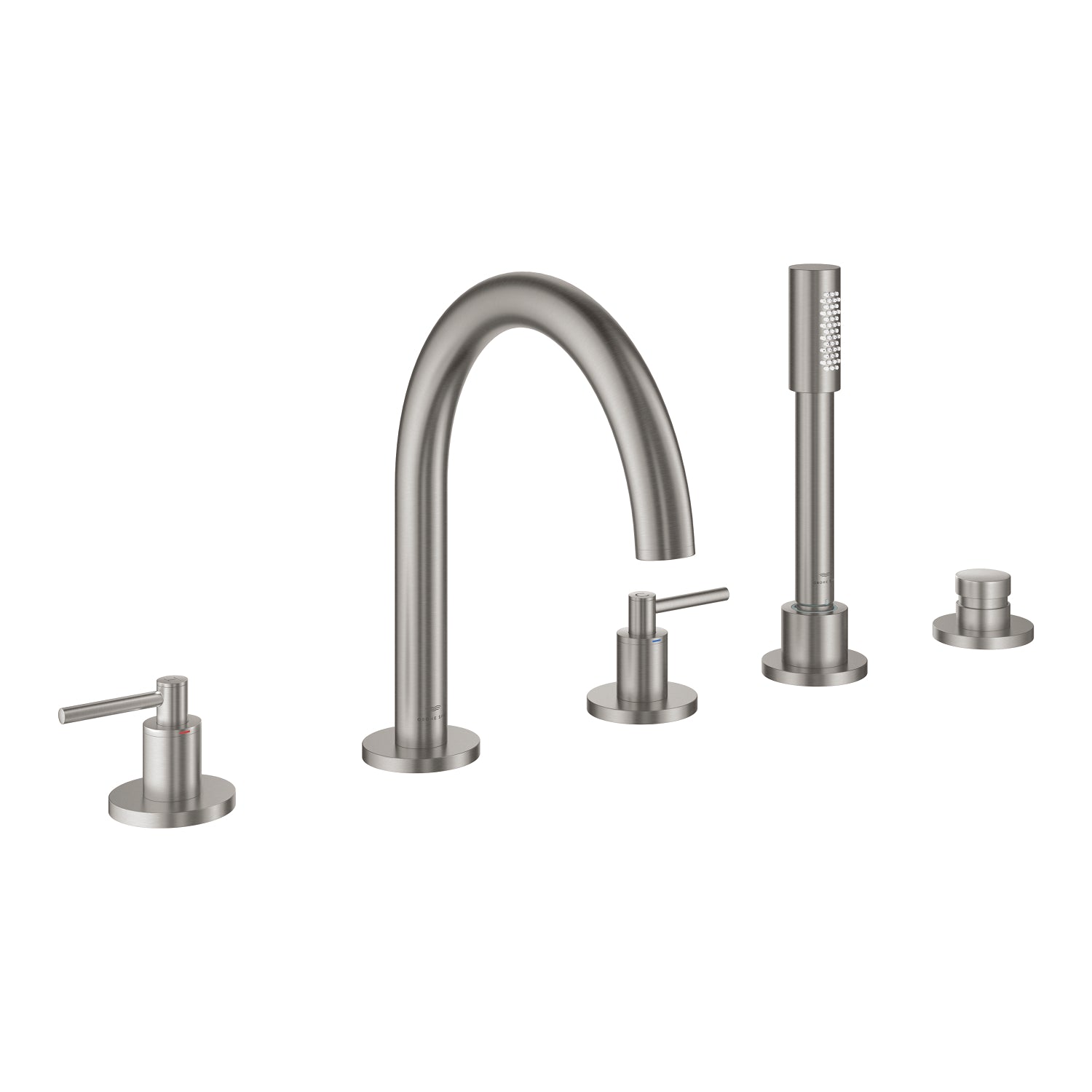 Grohe Atrio 5 Delikli Ankastre Küvet Bataryası (Sıva Üstü Grubu), Paslanmaz Çelik - alternatif görünüm - GROHE 29407DC0
