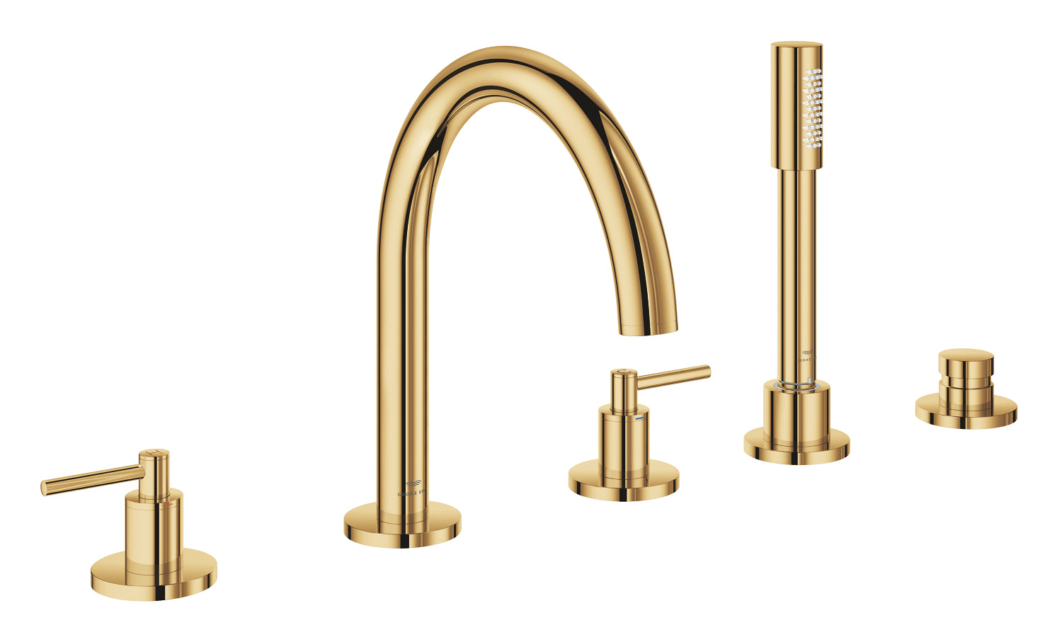 Grohe Atrio 5 Delikli Ankastre Küvet Bataryası (Sıva Üstü Grubu), Altın - GROHE 29407GL0
