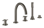 Grohe Atrio 5 Delikli Ankastre Küvet Bataryası (Sıva Üstü Grubu), Fırçalı Sert Grafit - GROHE 29408AL0