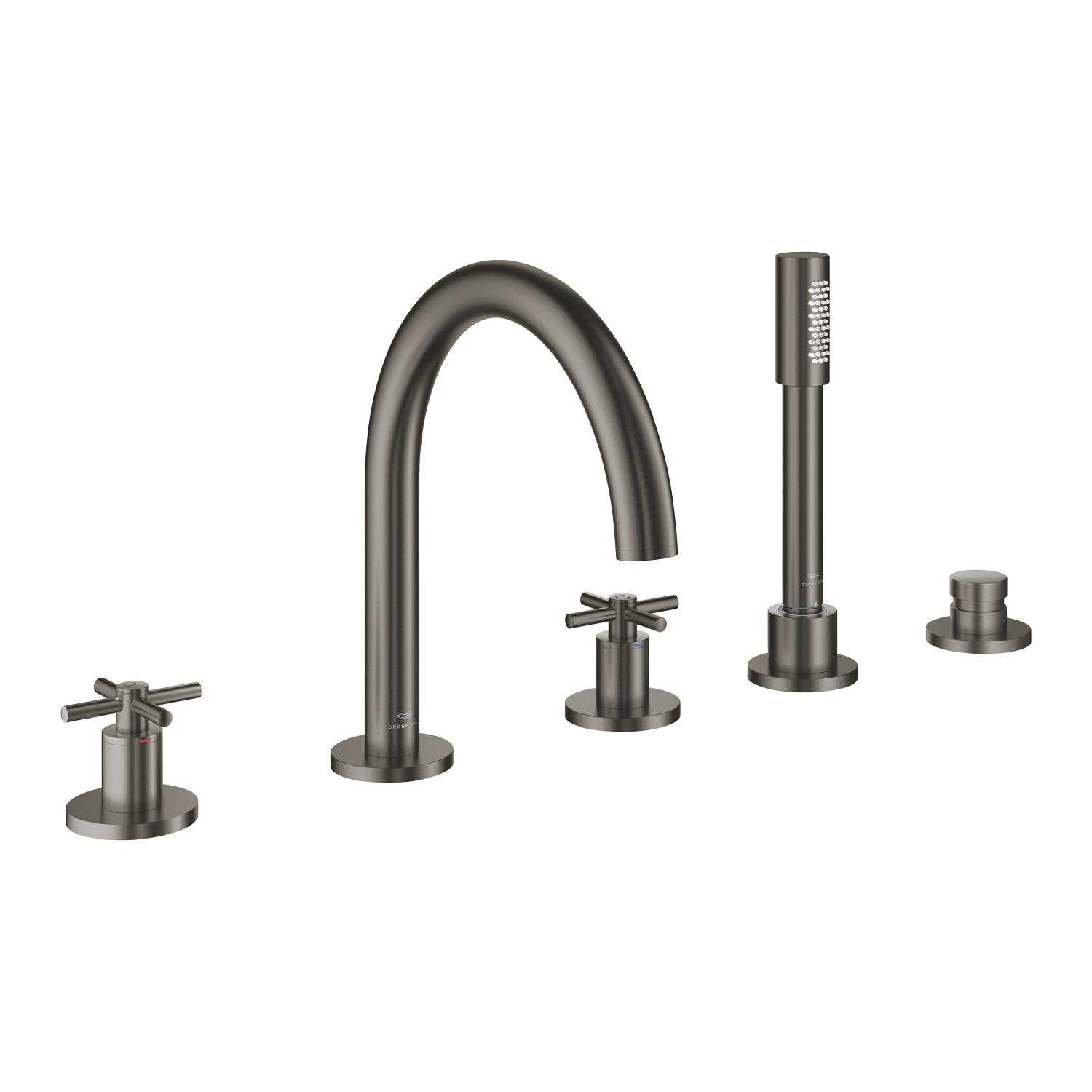 Grohe Atrio 5 Delikli Ankastre Küvet Bataryası (Sıva Üstü Grubu), Fırçalı Sert Grafit - alternatif görünüm - GROHE 29408AL0