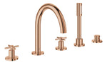 Grohe Atrio 5 Delikli Ankastre Küvet Bataryası (Sıva Üstü Grubu), Bakır - GROHE 29408DA0
