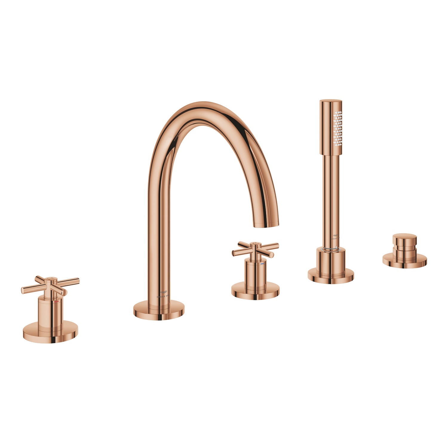 Grohe Atrio 5 Delikli Ankastre Küvet Bataryası (Sıva Üstü Grubu), Bakır - alternatif görünüm - GROHE 29408DA0