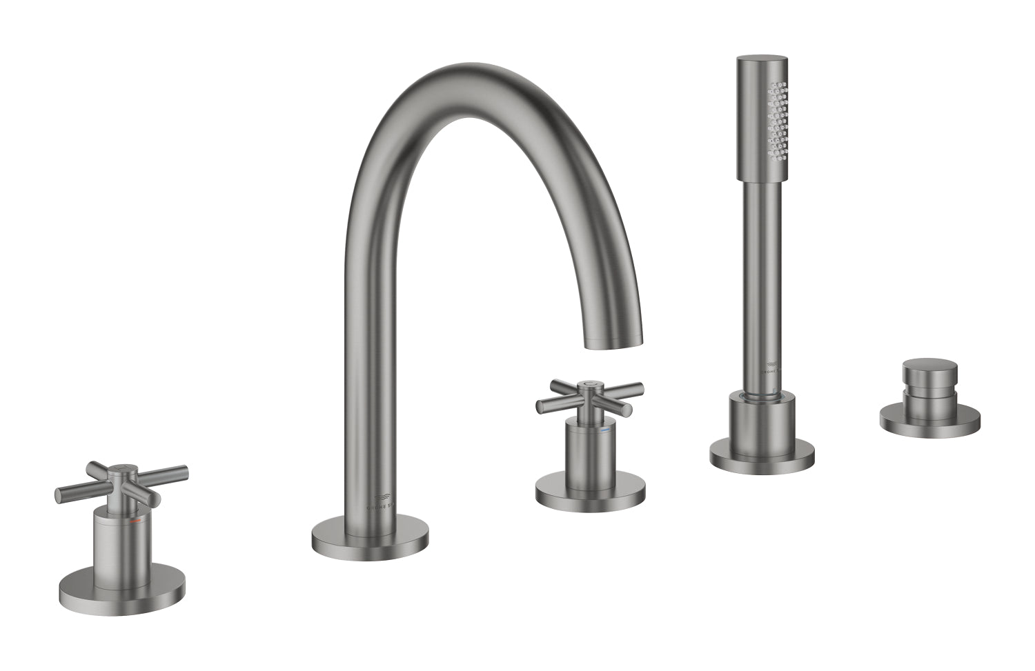 Grohe Atrio 5 Delikli Ankastre Küvet Bataryası (Sıva Üstü Grubu), Paslanmaz Çelik - GROHE 29408DC0