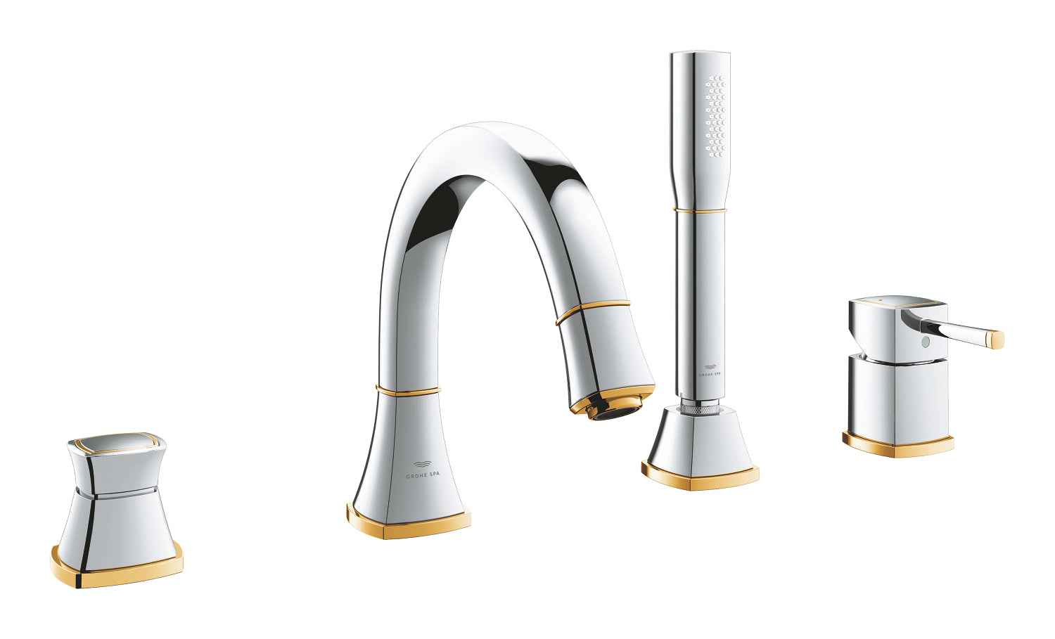 Grohe Grandera 4 Delikli Küvet Bataryası, Krom-Altın - GROHE 29418IG0