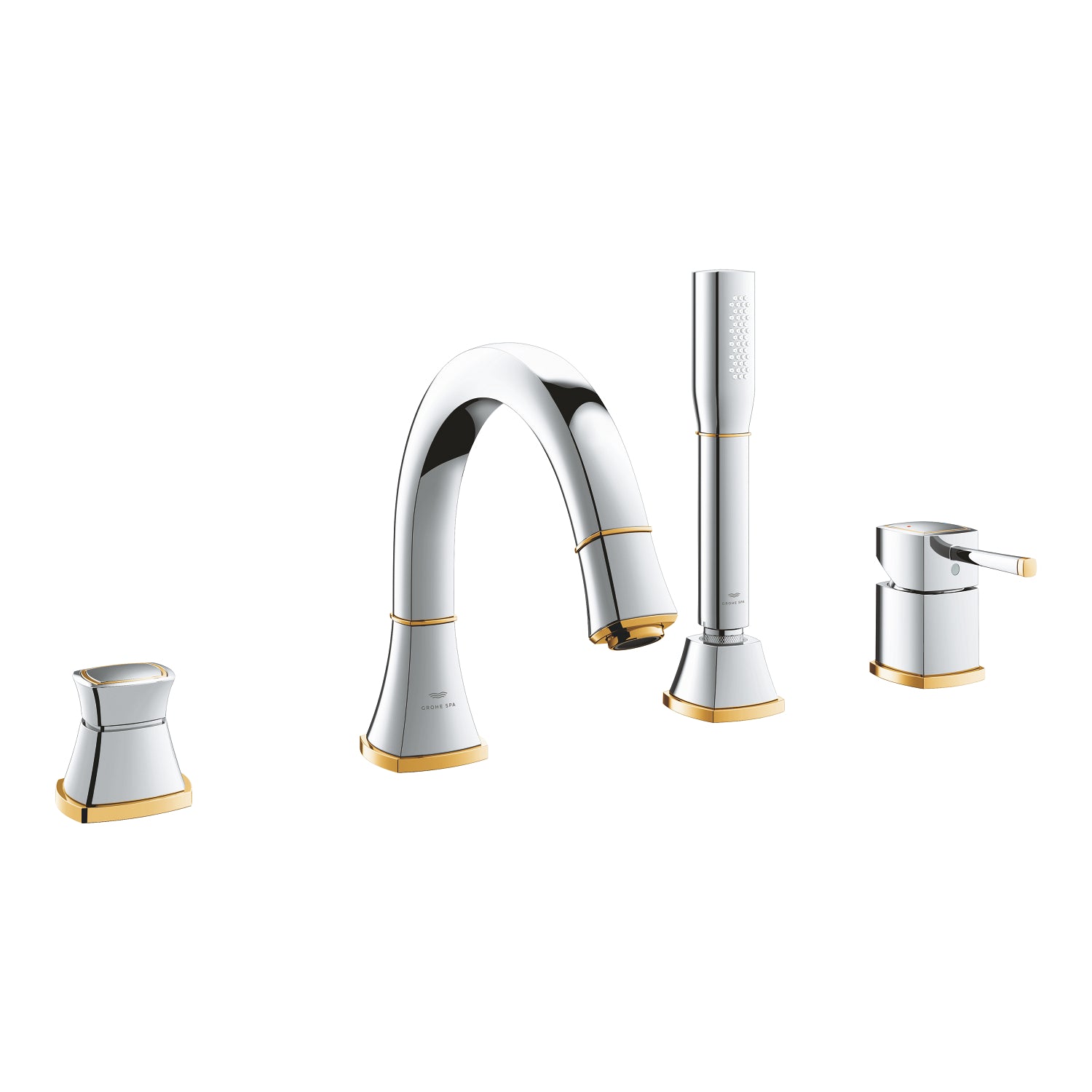 Grohe Grandera 4 Delikli Küvet Bataryası, Krom-Altın - alternatif görünüm - GROHE 29418IG0