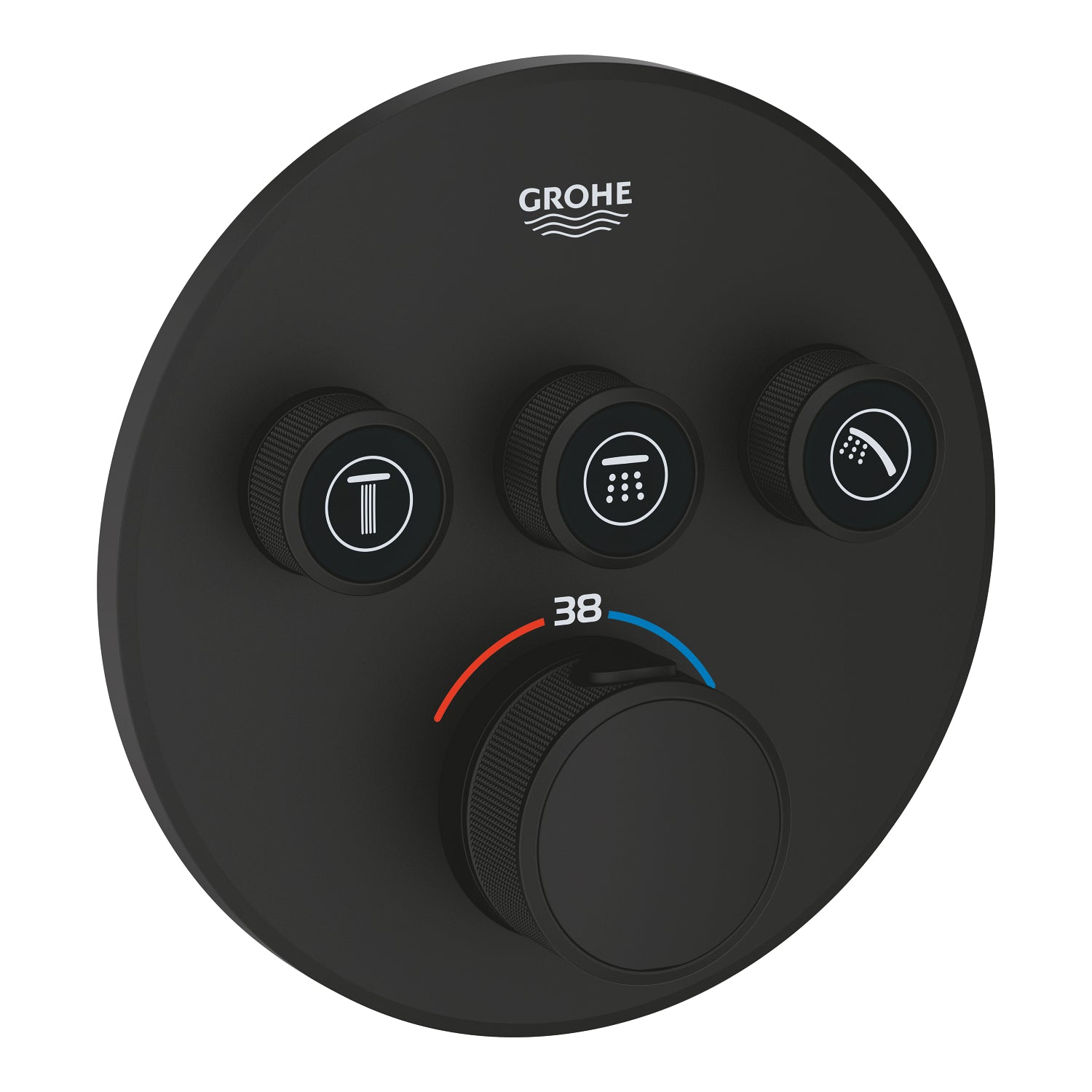 Grohe Grohtherm SmartControl Ankastre Termostatik Banyo/Duş Bataryası (Sıva Üstü Grubu), 3 Yollu, Hayalet Siyah - alternatif görünüm - GROHE 29508KF0