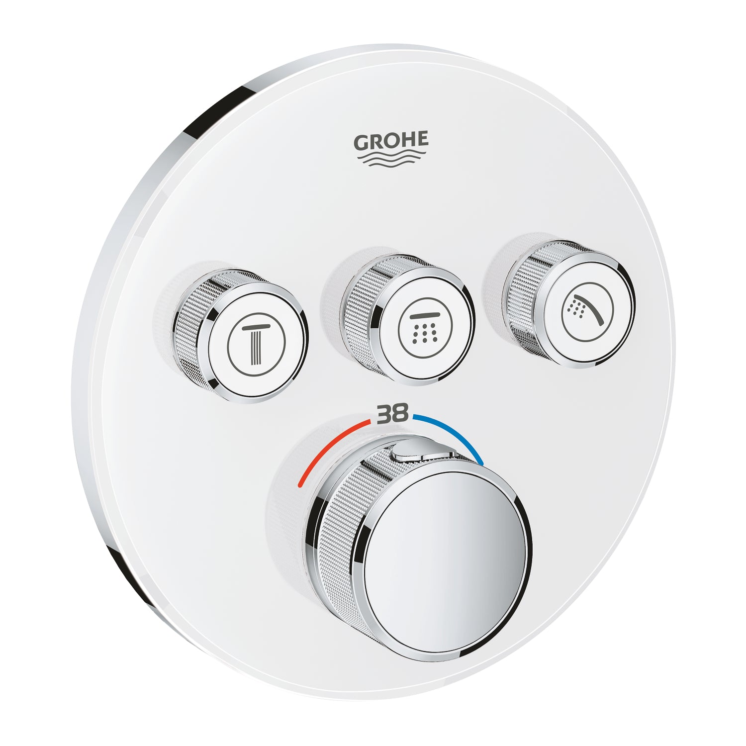 Grohe Grohtherm Akış Kontrollü, Ankastre Termostatik Banyo Bataryası, Beyaz (Sıva Üstü Grubu) - alternatif görünüm - GROHE 29904LS0