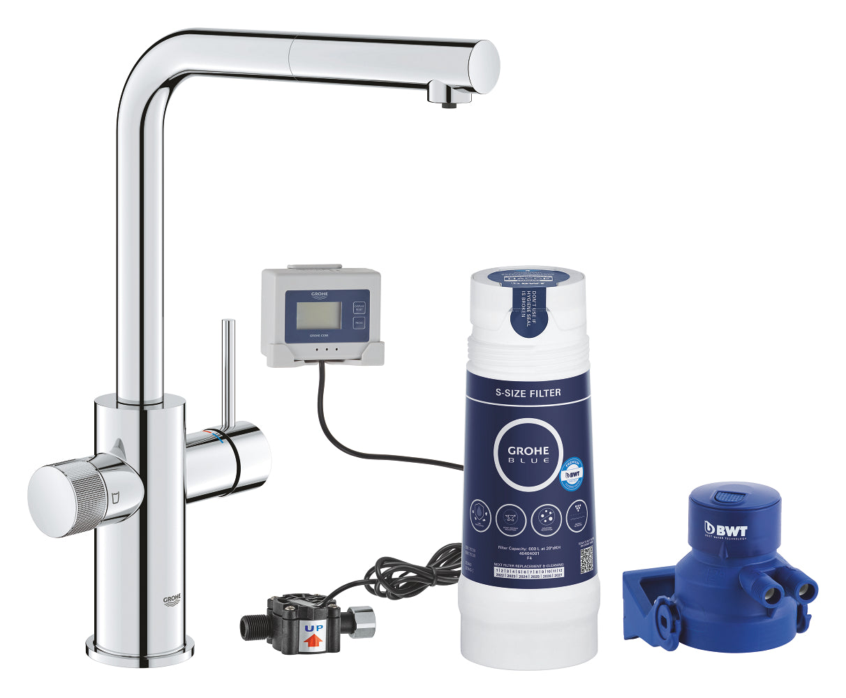 Grohe Blue Pure Minta Arıtmalı İçme Suyu ve Soda Yapan Professional Spiralli Eviye Bataryası Başlangıç Seti - GROHE 30591000
