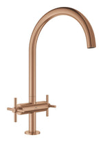 Grohe Atrio Kuğu Borulu Eviye Bataryası, Fırçalı Bakır - GROHE 30609DL0