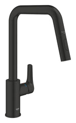 Grohe Eurosmart Kuğu Borulu Eviye Bataryası, Mat Siyah - GROHE 306192430