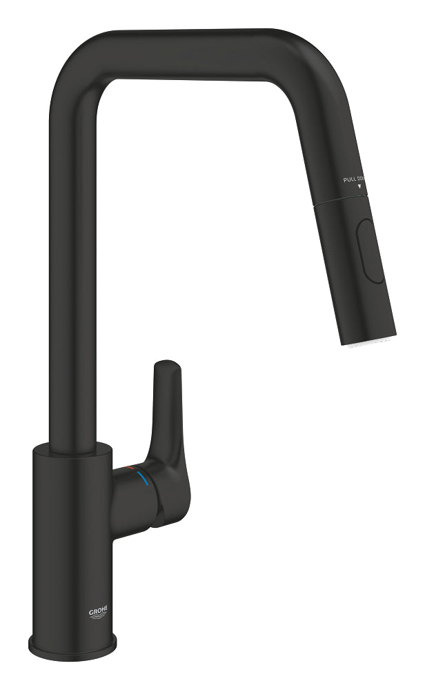 Grohe Eurosmart Kuğu Borulu Eviye Bataryası, Mat Siyah - GROHE 306192430