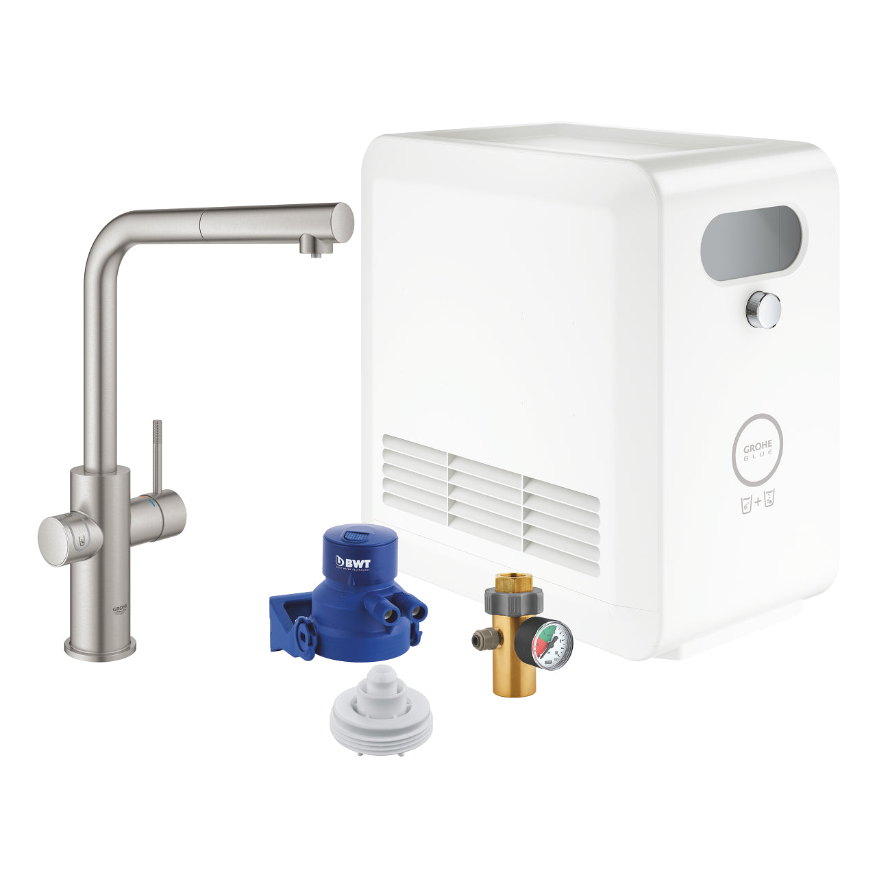 Grohe Blue Professional Eviye Bataryası Seti, Paslanmaz Çelik